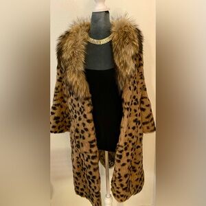 Stunning Leopard Print Rabbit Fur Coat.
